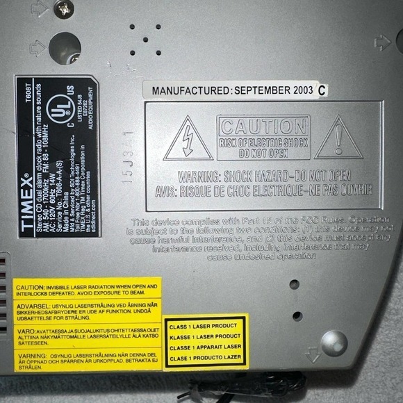 Preowned 2003 TimexNature Sounds Alarm Clock T608T (CD Not Working) - Picture 2 of 11